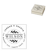 Botanische Rücksendeadresse - Nachname der moderne Gummistempel (Stempel)