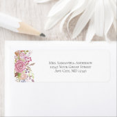 Botanische Rücksendeadresse Pink Floral (Insitu)