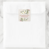 Botanische Rücksendeadresse Quadratischer Aufkleber (Tasche)
