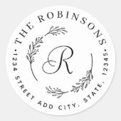 Botanische Rücksendeadresse Runder Aufkleber (Vorderseite)