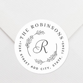 Botanische Rücksendeadresse Runder Aufkleber