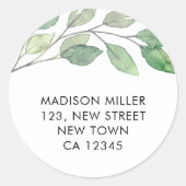 Botanische Rücksendeadresse Runder Aufkleber (Vorderseite)