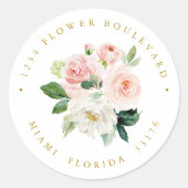 Botanische Rücksendeadresse Runder Aufkleber (Vorderseite)