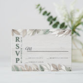 Botanische rustikale Blätter Hochzeit des RSVP (Stehend Vorderseite)