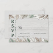 Botanische rustikale Blätter Hochzeit des RSVP (Vorne/Hinten)