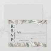 Botanische rustikale Blätter Hochzeit des RSVP Karte (Vorne/Hinten)