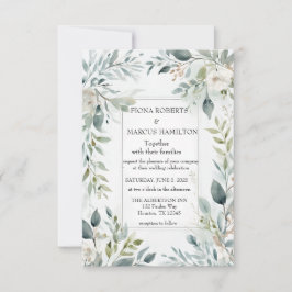 Botanische Rustikale Blütenkarte RSVP Karte