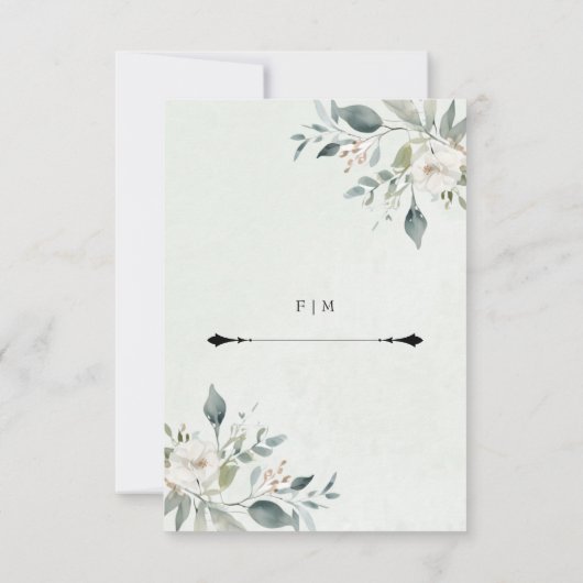 Botanische Rustikale Blütenkarte RSVP Karte (Rückseite)