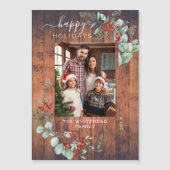 Botanische Rustikale Cherry Wood Holiday Magnet Ca (Vorderseite)