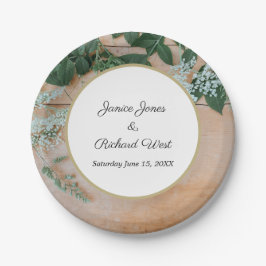 Botanische Rustikale Goldrahmen Pappteller