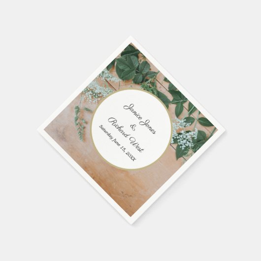 Botanische Rustikale Goldrahmen Serviette (Ecke)