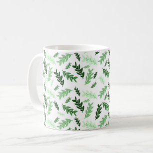 Botanische, rustikale grüne Blätter Kaffeetasse