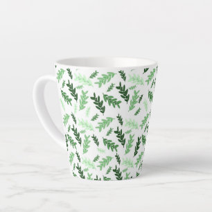 Botanische, rustikale grüne Blätter Milchtasse