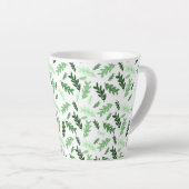 Botanische, rustikale grüne Blätter Milchtasse (Rechte Ecke)