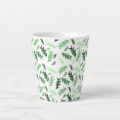 Botanische, rustikale grüne Blätter Milchtasse (Vorderseite)