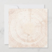 Botanische rustikale Hochzeit Holz schneiden dünne Einladung (Rückseite)