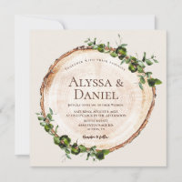 Botanische rustikale Hochzeit Holz schneiden dünne