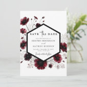 Botanische Rustikale Hochzeit Save The Date (Stehend Vorderseite)