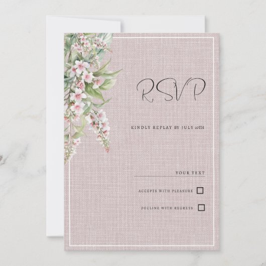 Botanische rustikale Rosa-Minze UAWG Einladung (Vorderseite)