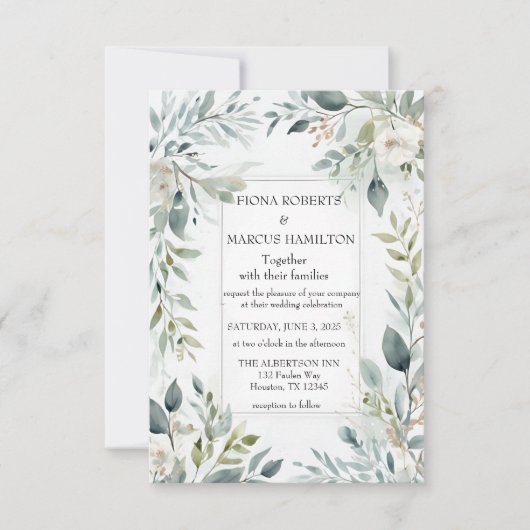 Botanische rustikale Save the Date (Vorderseite)