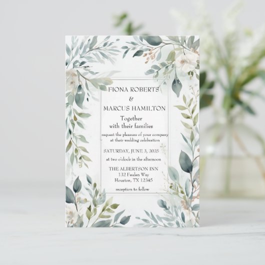 Botanische rustikale Save the Date (Stehend Vorderseite)