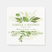 Botanische Rustikale Vegetation Empfang Serviette (Vorderseite)