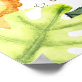 Botanische Safari Tiere Niedlich Babydusche Willko Poster (Ecke)