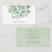 Botanische Sage Green Succulator Visitenkarte (Vorne/Hinten)