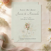 Botanische Salbei-Gartenhochzeit – Heiratsantrag z Einladung