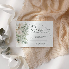 Botanische Salbeigrüne Florale Hochzeits-RSVP-Kart RSVP Karte