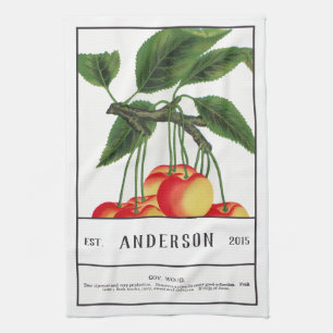 Botanische Sauerkirsche individuell anpassbar Geschirrtuch