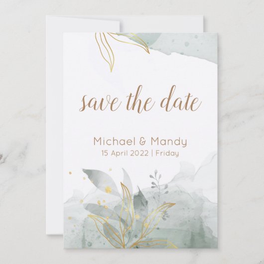 Botanische Save the Date-Einladung Einladung (Vorderseite)