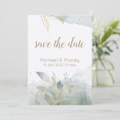 Botanische Save the Date-Einladung Einladung (Stehend Vorderseite)