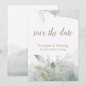 Botanische Save the Date-Einladung Einladung (Vorne/Hinten)