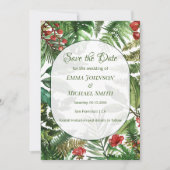 Botanische Save the Date-Karte für tropische Grünt Einladung (Vorderseite)