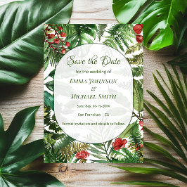 Botanische Save the Date-Karte für tropische Grünt Einladung