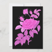 Botanische Save the Date Rose Schwarz-Heiß-Rosa (Rückseite)