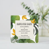Botanische Save the Date tropische Palmen (Stehend Vorderseite)