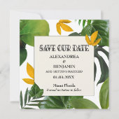 Botanische Save the Date tropische Palmen (Vorderseite)