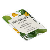 Botanische Save the Date tropische Palmen Magnet (Rechte Seite)