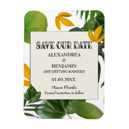 Botanische Save the Date tropische Palmen Magnet