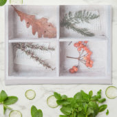 Botanische Schattenbox, Blume Blätter Ferns Geschirrtuch (Gefaltet)