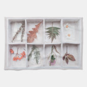 Botanische Schattenbox, Blume Blätter Ferns Geschirrtuch (Horizontal)