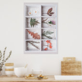 Botanische Schattenbox, Blume Blätter Ferns Poster (Küche)