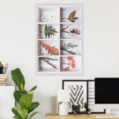 Botanische Schattenbox, Blume Blätter Ferns Poster (Heimbüro)