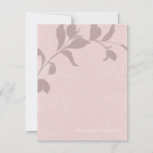 Botanische Schattenfrauen-Stationerie - Rosa Mitteilungskarte