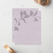 Botanische Schattenfrauenstationerie - Lila Mitteilungskarte (Vorderseite/Rückseite Beispiel)