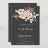 Botanische Schattenhochzeit in Rustikal Einladung (Vorne/Hinten)