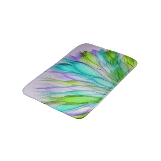 Botanische Schichten Bath Mat - Artistic & Plush Badematte (Schrägansicht)