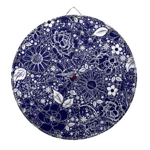 Botanische Schönheit Blau Dartscheibe